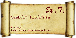 Szabó Titánia névjegykártya